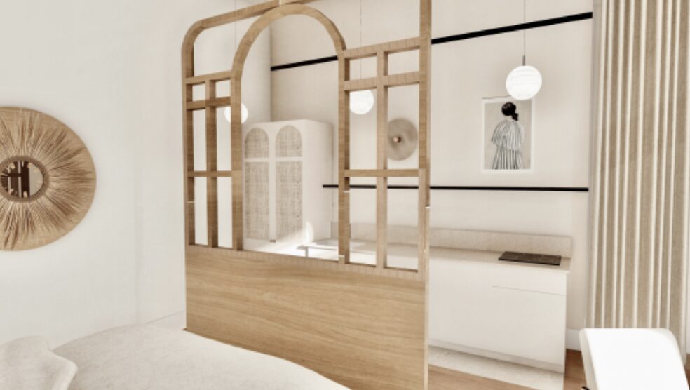 cabourg studio2 vue cuisine