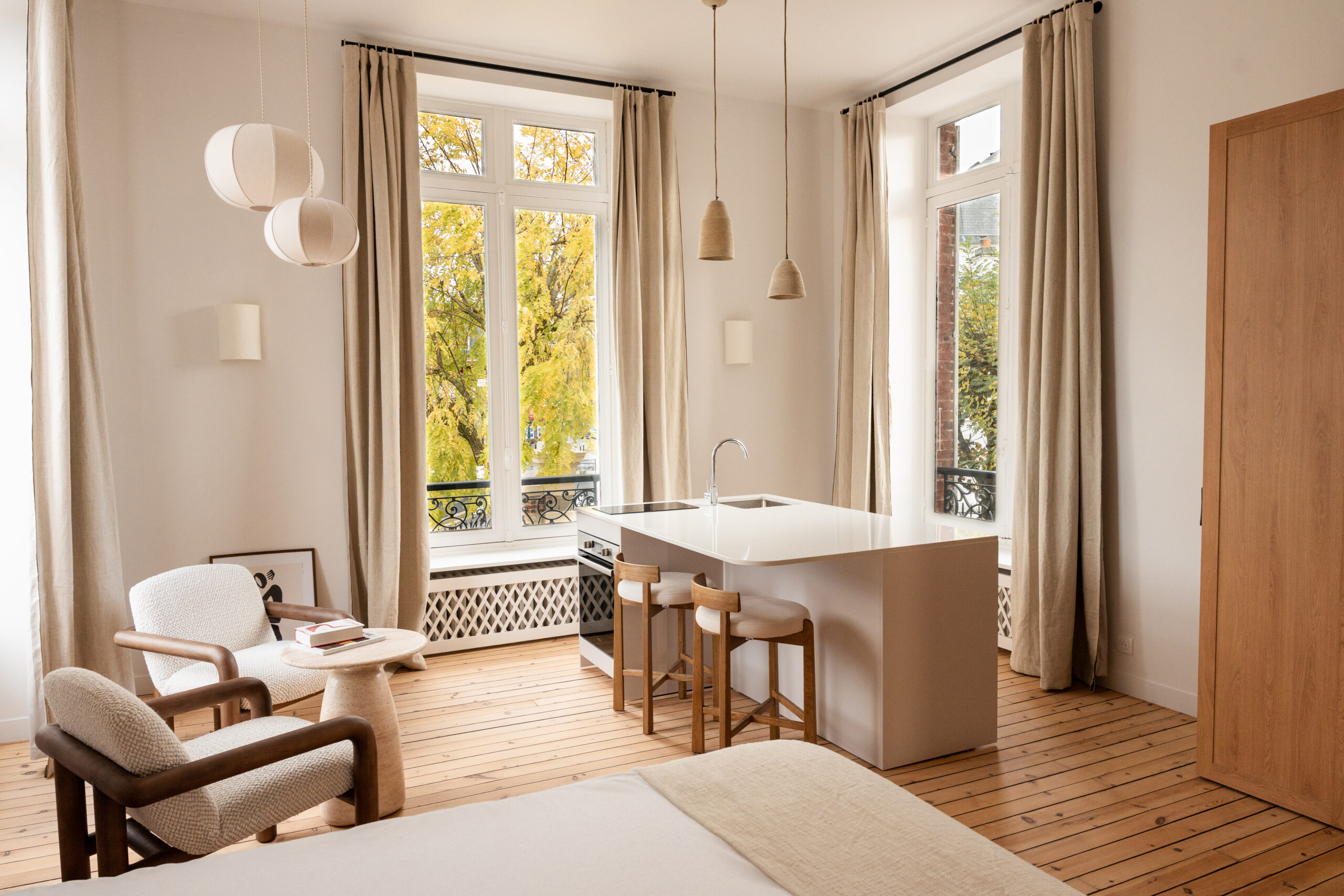 cabourg studio cabourg espace salon cuisine